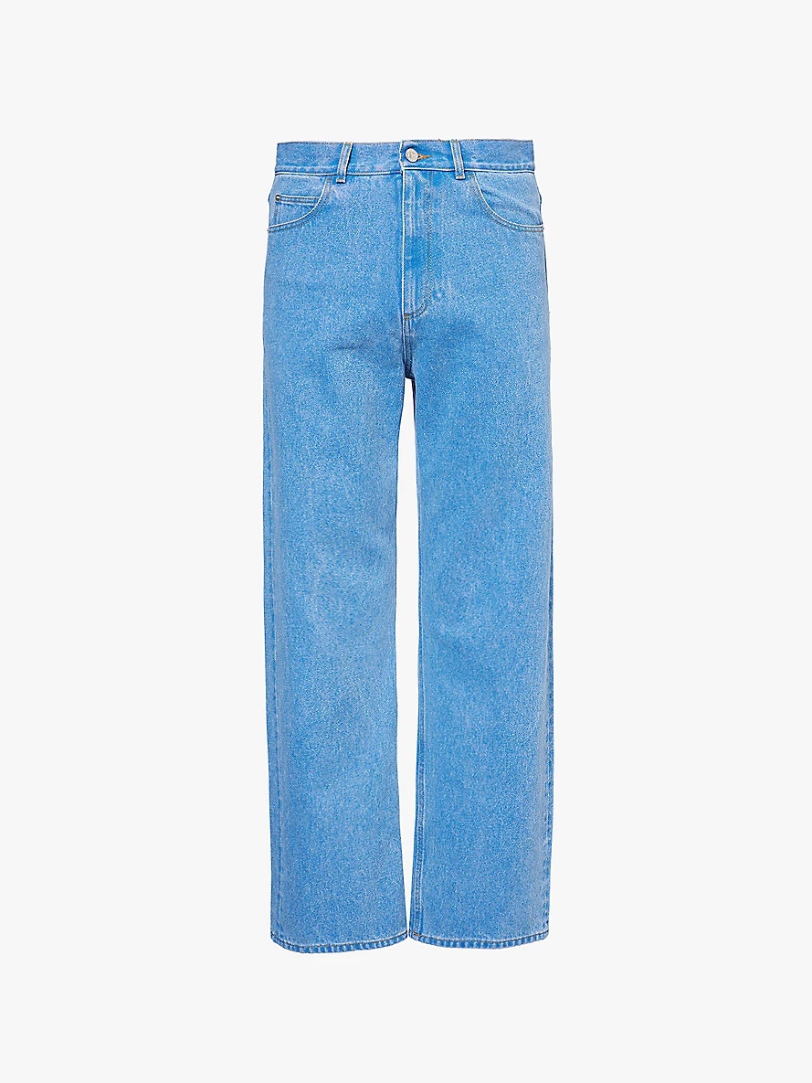 【関税＆送料込み】Marni Denim Wide Leg Jeans Light blue denim wide leg jeans with patch detail | Marni