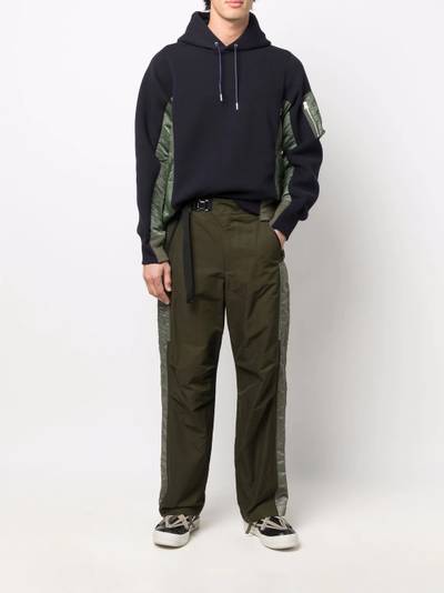 sacai bomber jacket hybrid panelled hoodie outlook