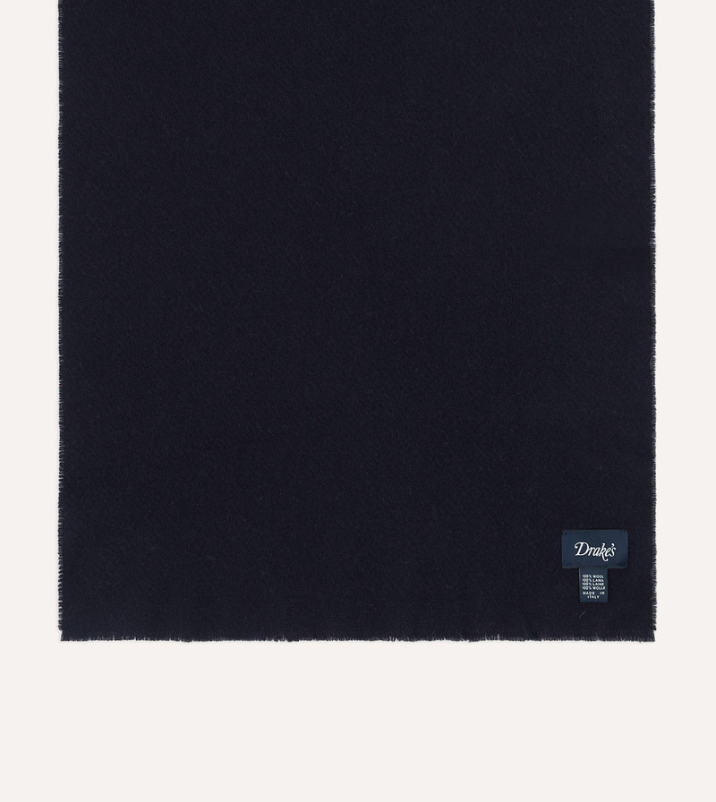 Navy Solid Wool Scarf 3