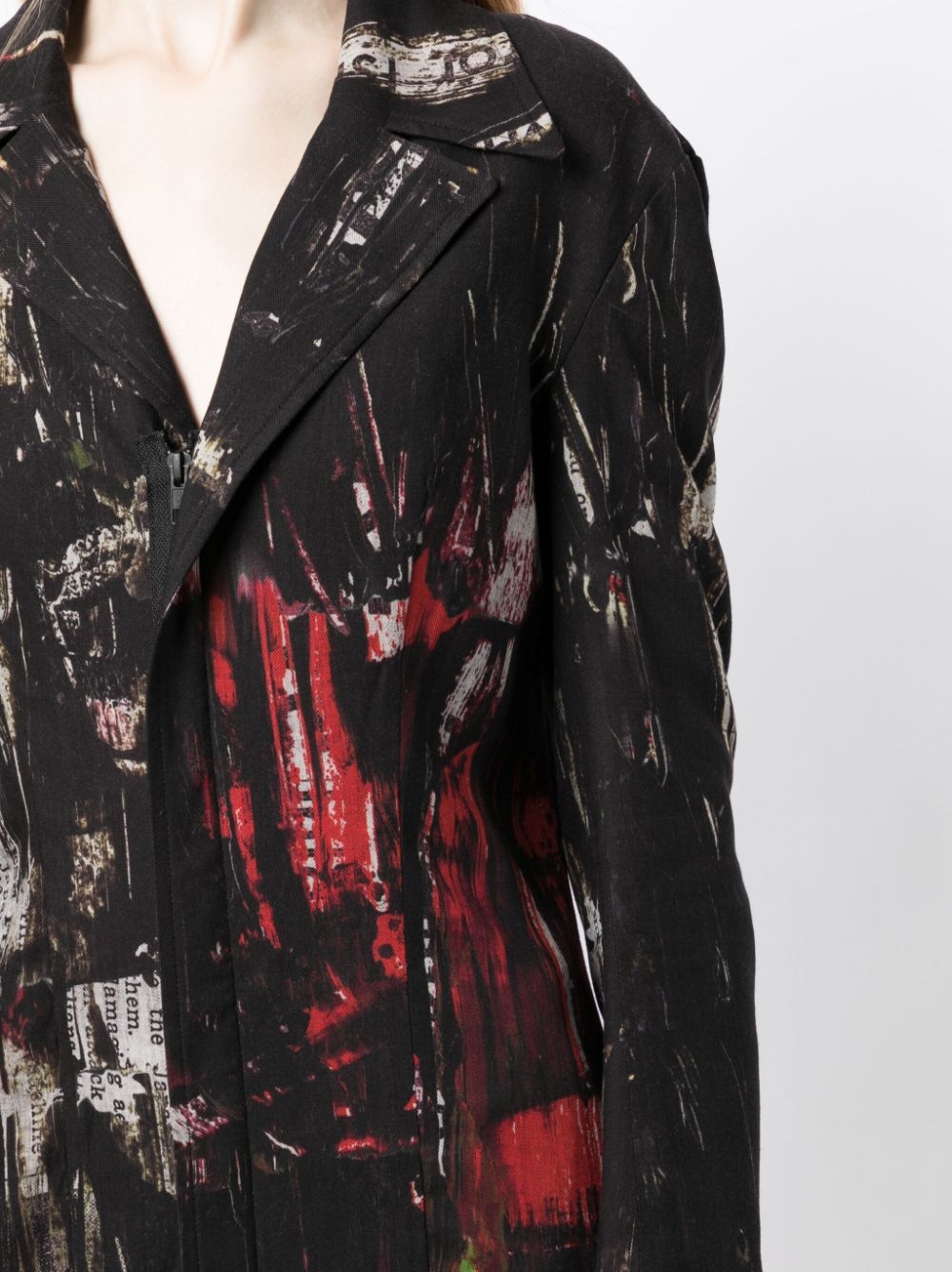 graphic-print zipped blazer - 5