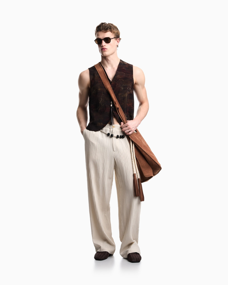 CUPRO TWILL WAISTCOAT WITH ALL-OVER PRINT 2
