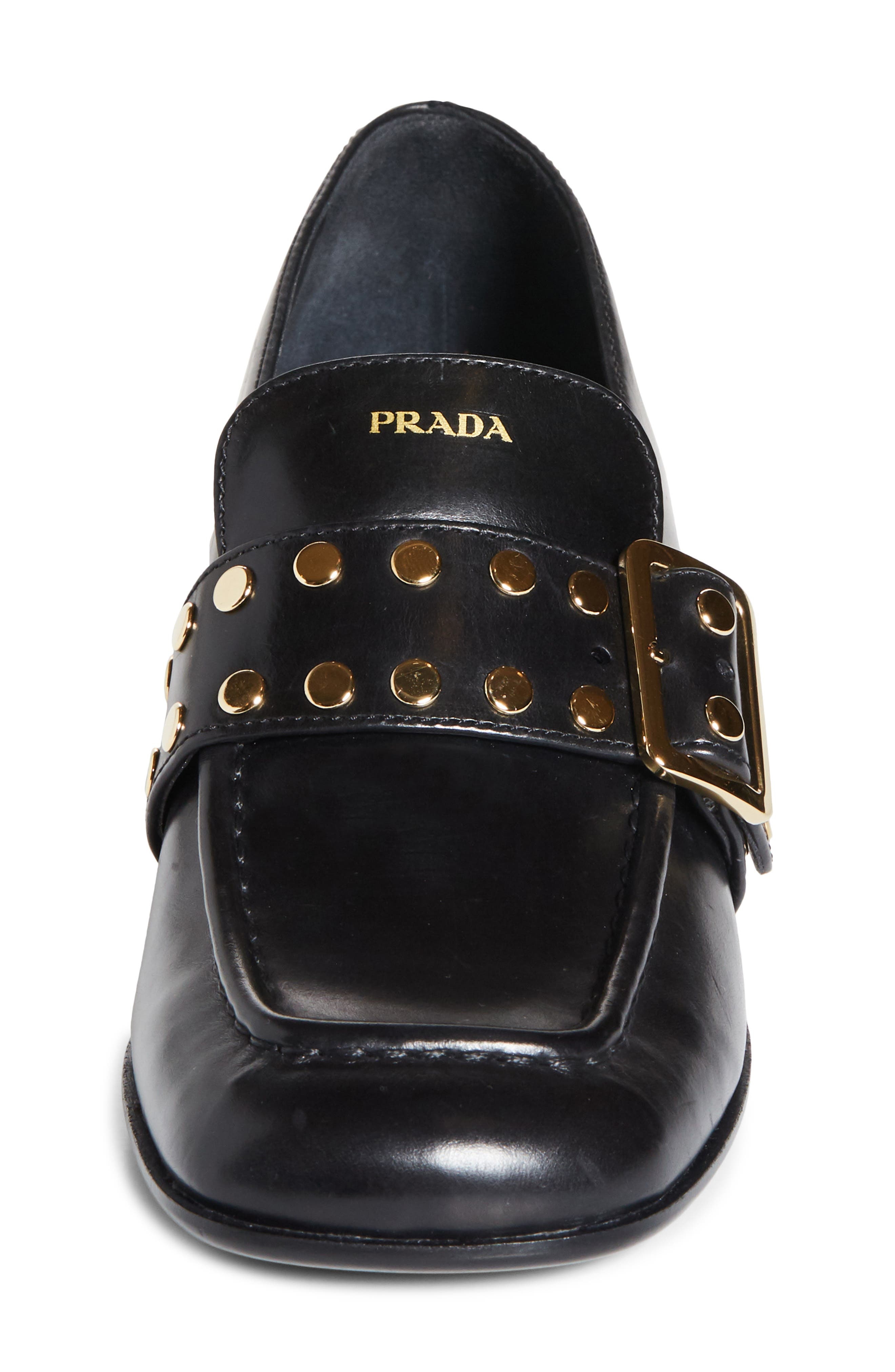 Prada Modellerie Stud Loafer Pump in Nero at Nordstrom - 4