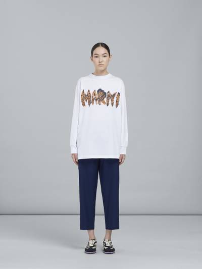 Marni BLUE TROPICAL WOOL CROPPED PANTS outlook