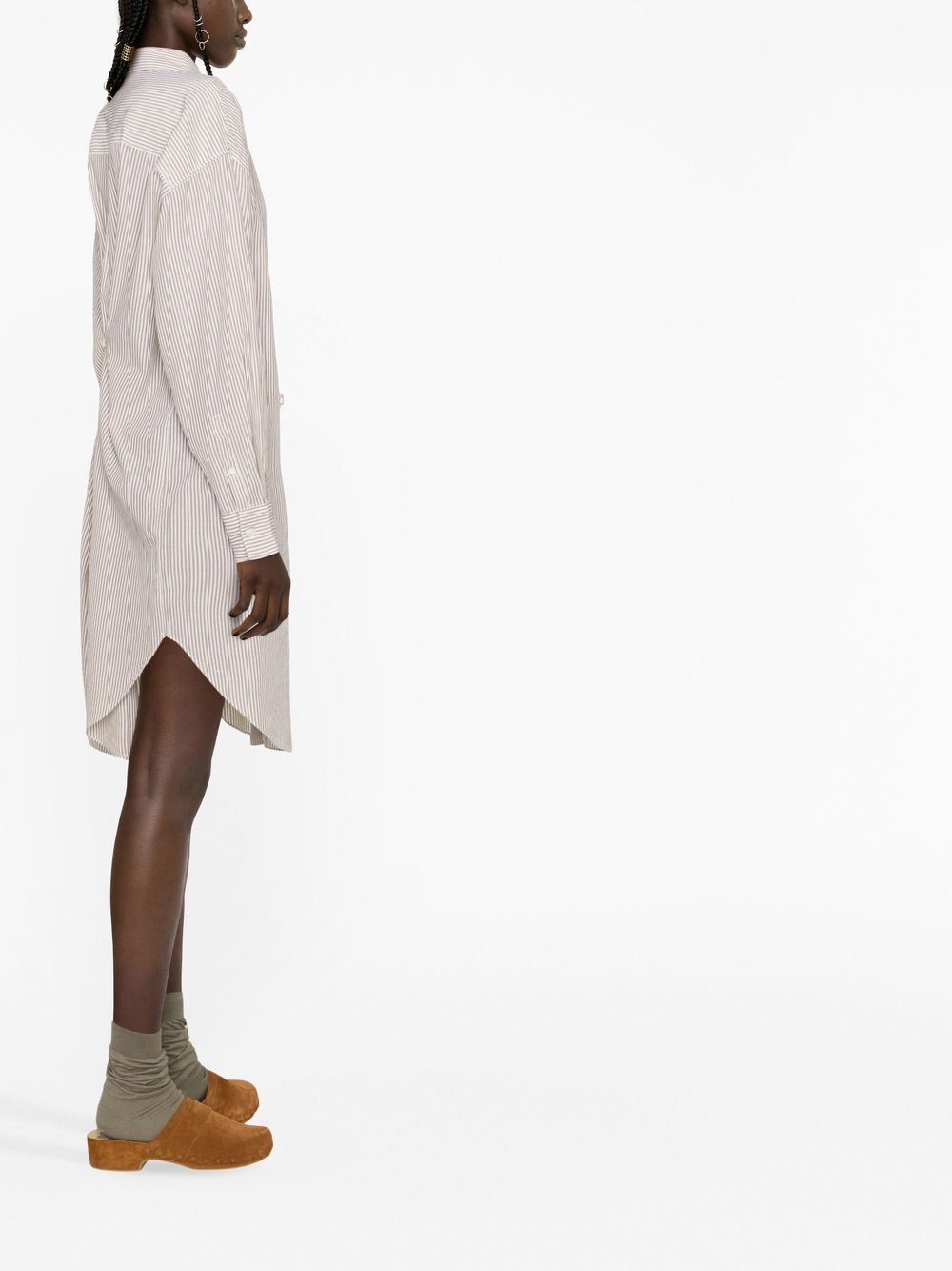 striped cotton shirt dress - 3
