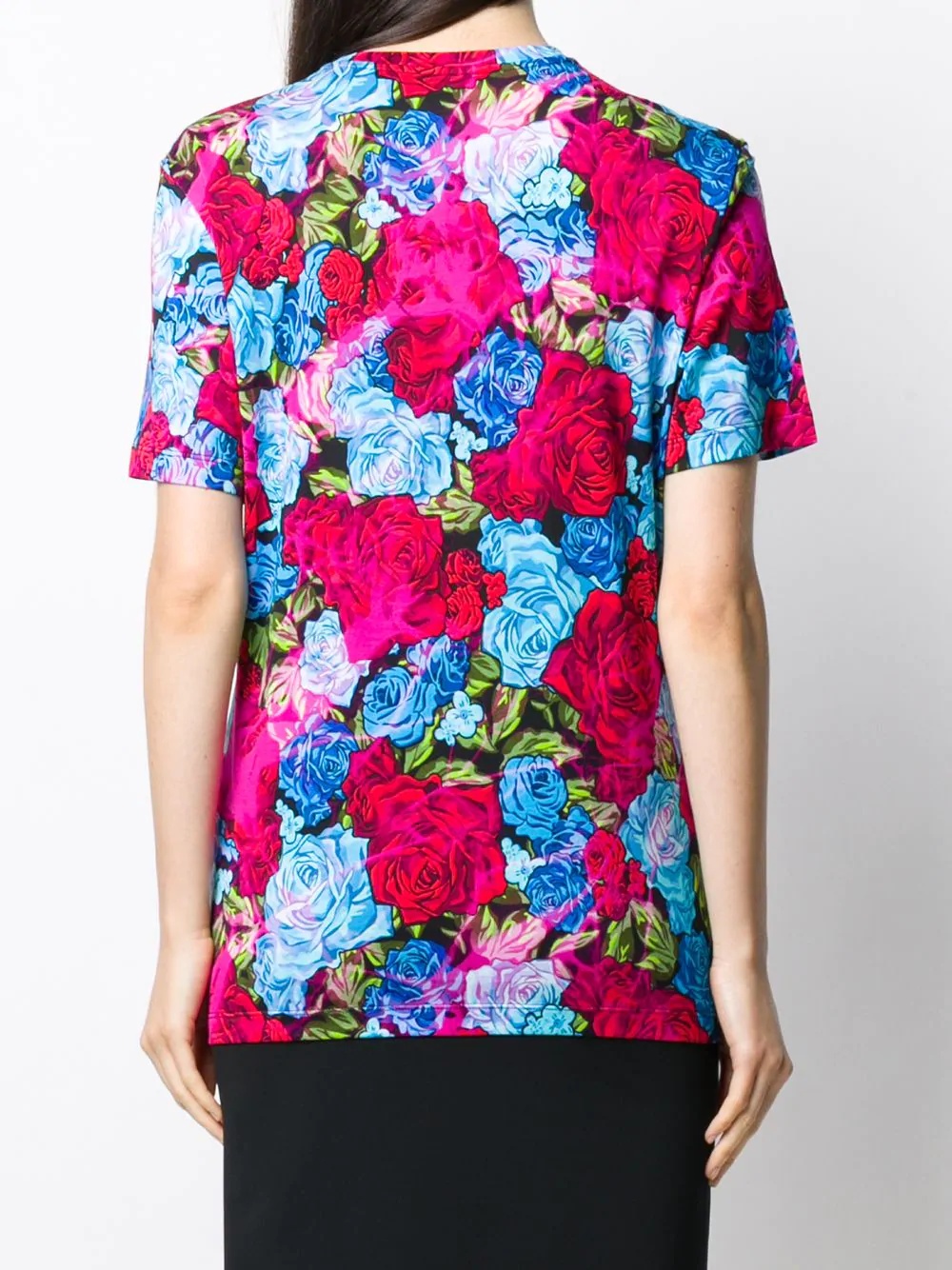 rose-print slim-fit T-shirt - 4