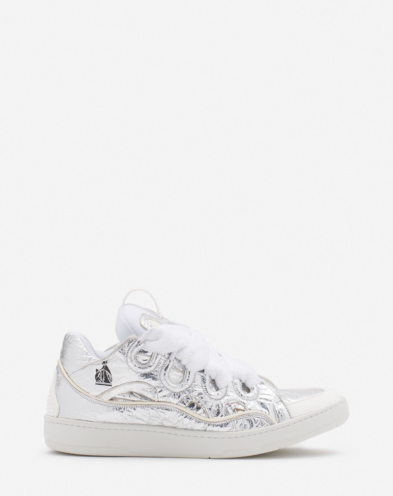 CURB SNEAKERS IN CRINKLED METALLIC LEATHER 1