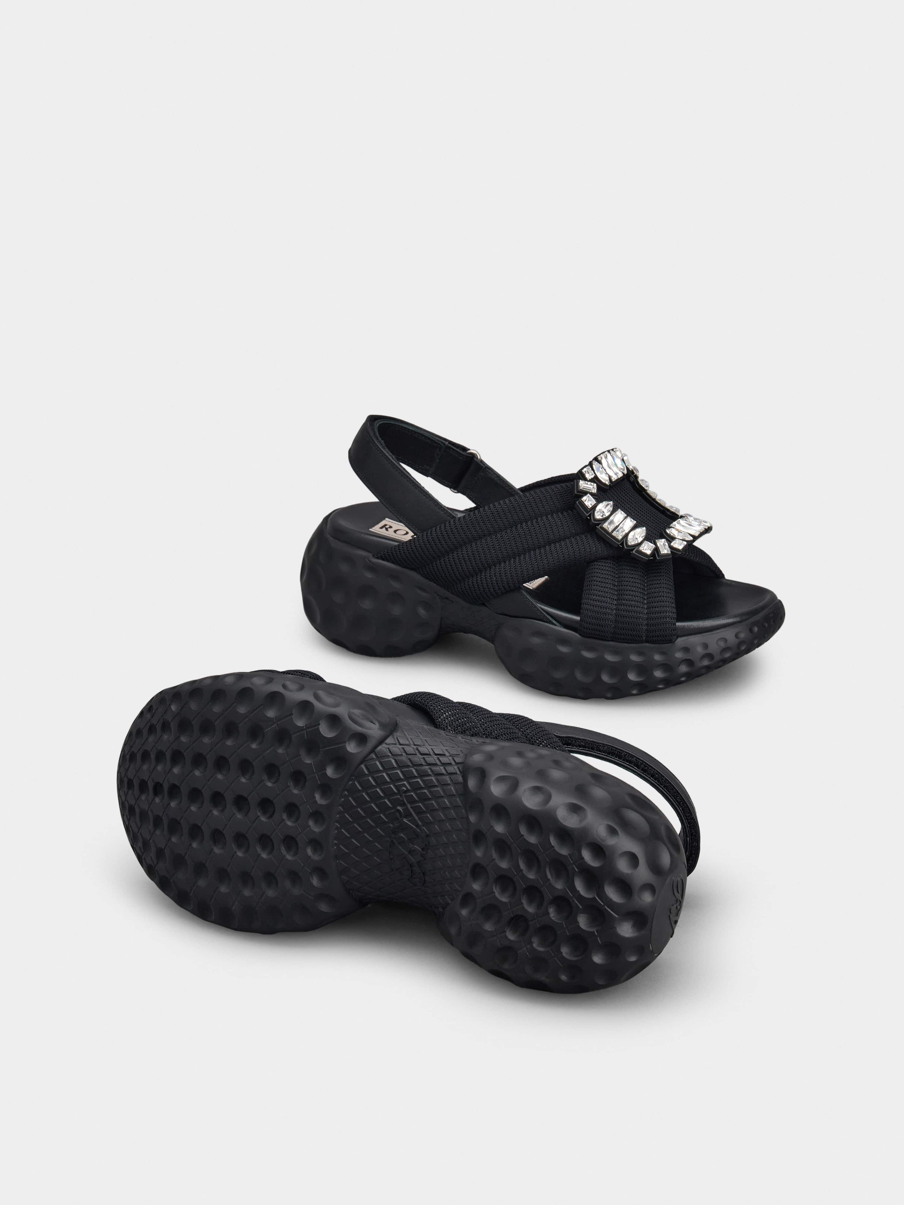 Viv' Run Light Strass Buckle Sandals in Fabric - 6