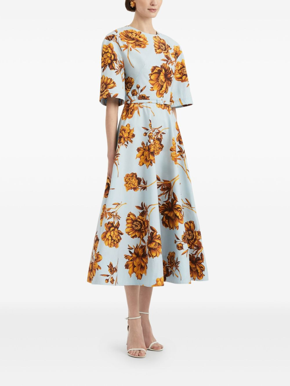 floral-print belted dress - 3