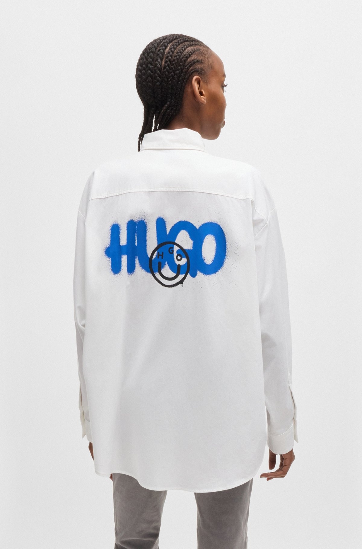 OVERSIZE-FIT BLOUSE WITH GRAFFITI-STYLE LOGOS - 5