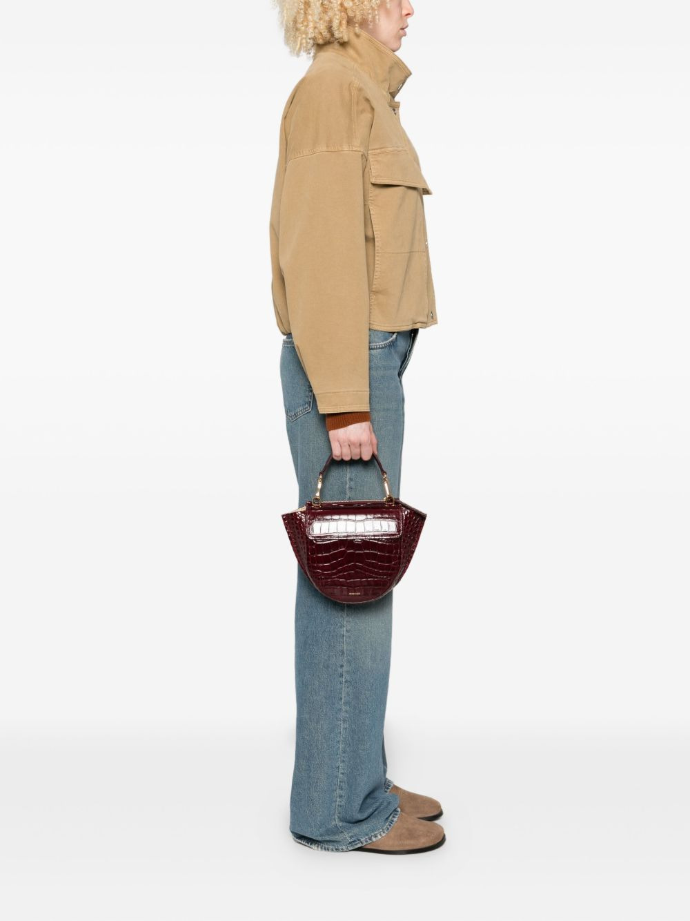 mini Hortensia crocodile-embossed bag - 2