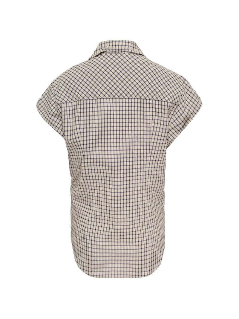 OPEN YY check-pattern contrast-trim shirt outlook