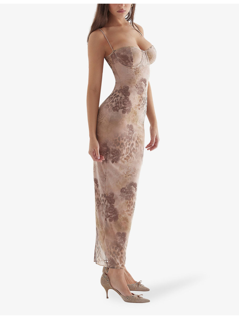 Aiza floral-print stretch-mesh maxi dress 3