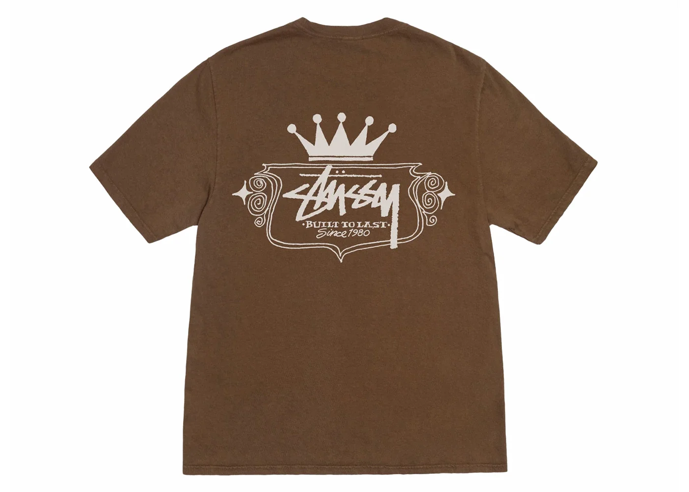 Stussy Built To Last Pigment Dyed Tee Brown - 1