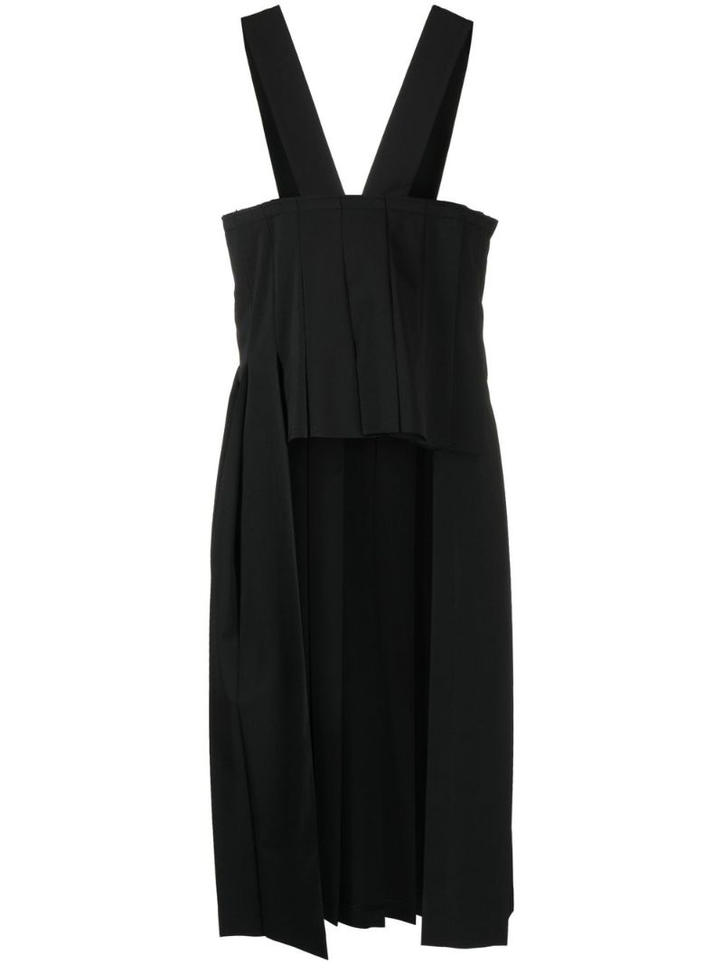box-pleated ripped-detail dress - 2