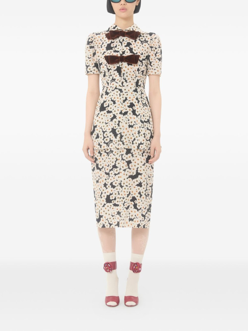 Valentino Primula-print bow-details midi dress outlook