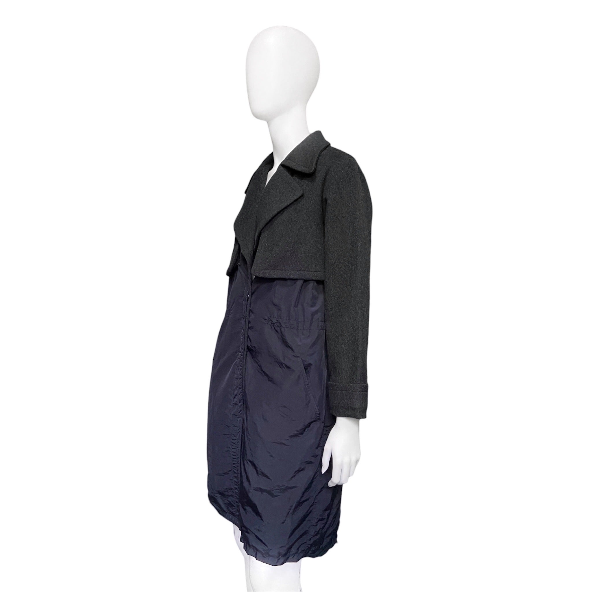 Martin Margiela 2008 mm6 wool / nylon hybrid long coat 38 - 3