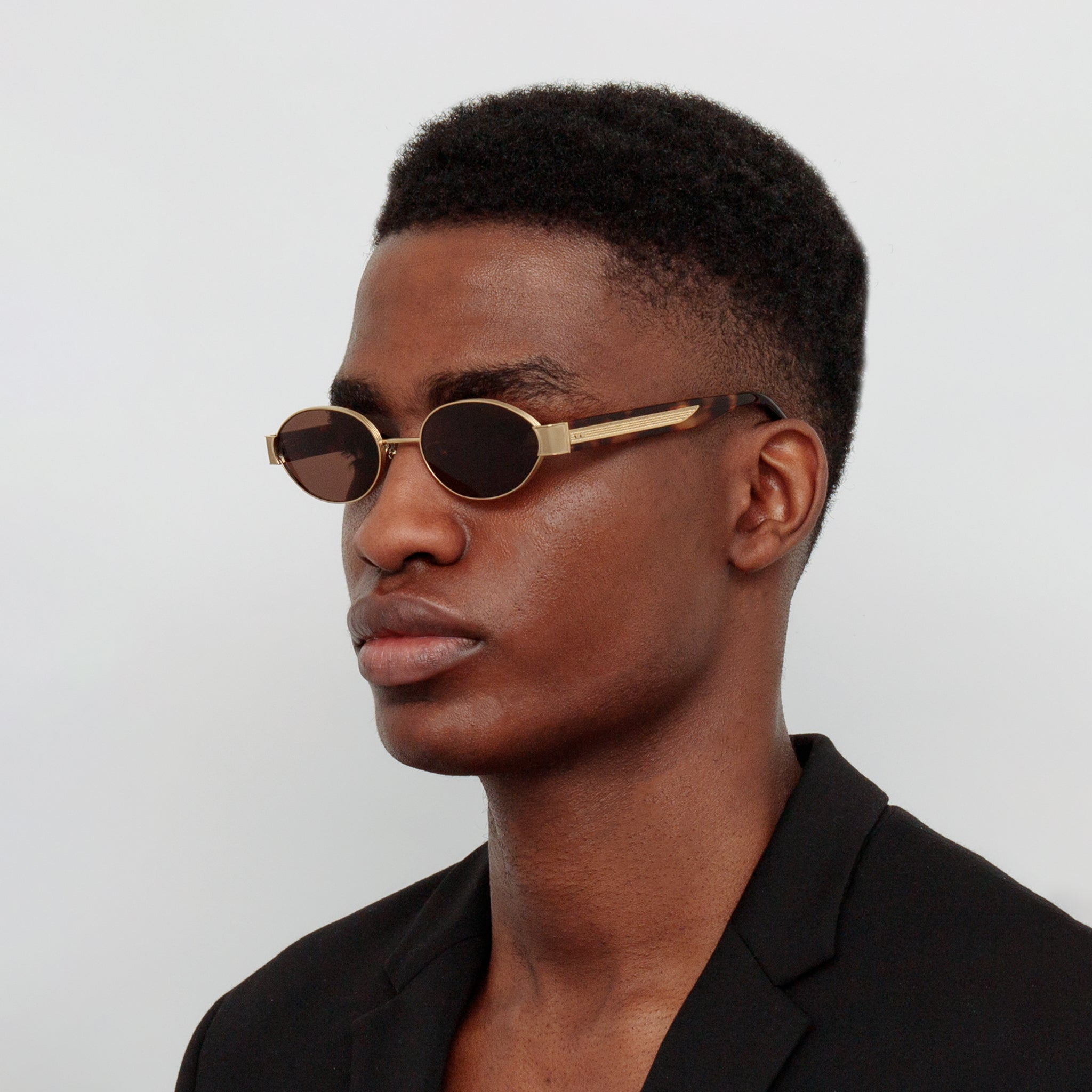 SADIE OVAL SUNGLASSES IN LIGHT GOLD - 4