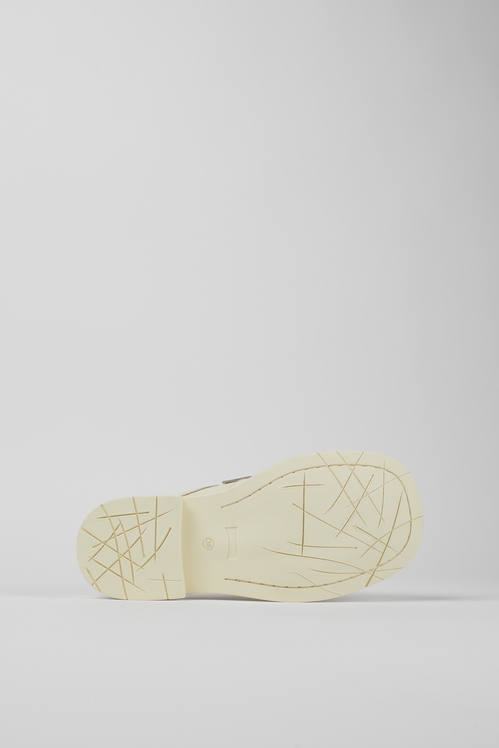 White leather loafer slide - 5