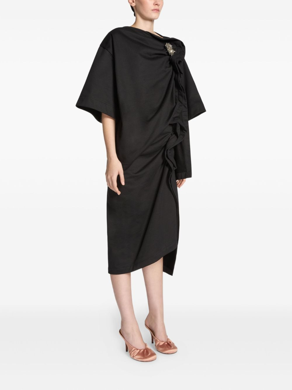 ruffled asymmetric midi skirt - 3