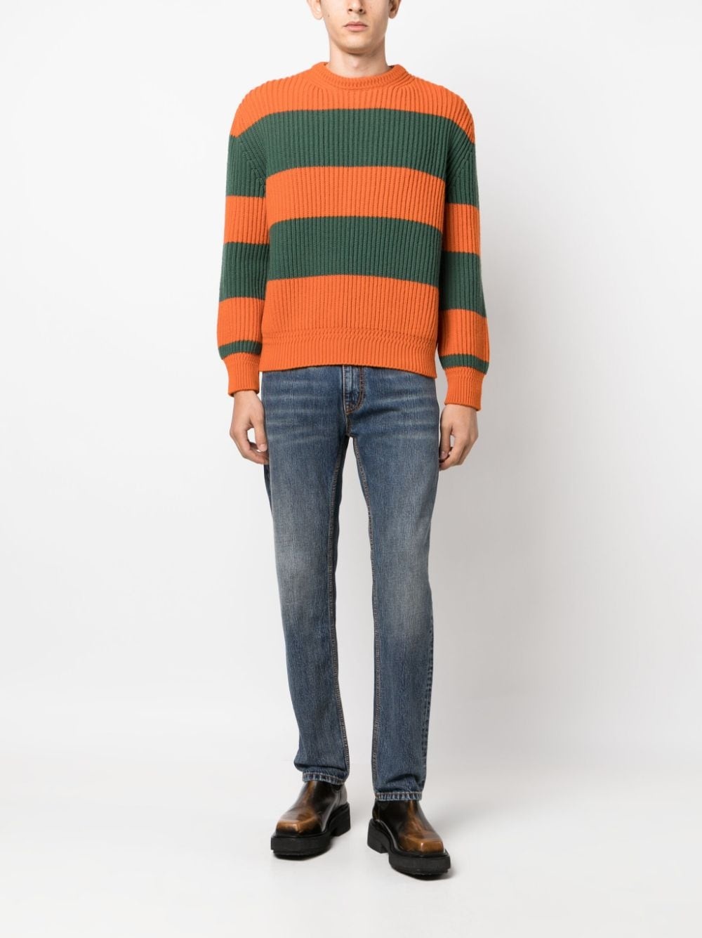 Pegaso-motif slim-cut jeans - 2