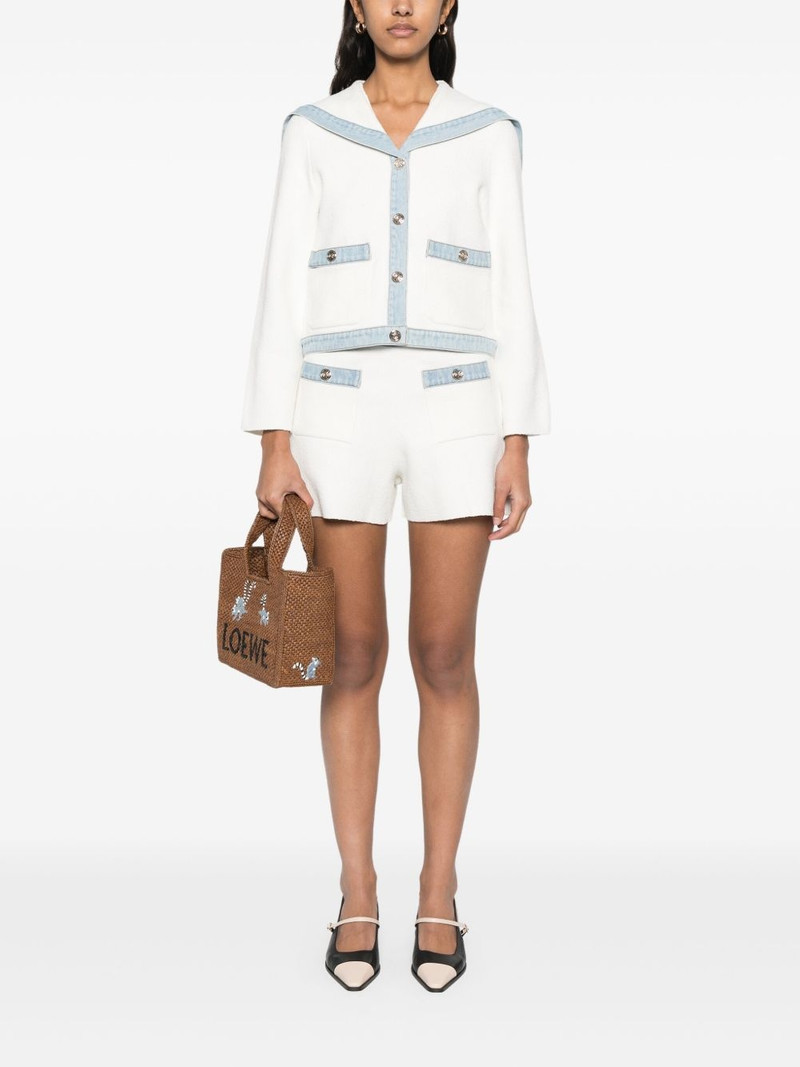 maje denim-trim shorts outlook