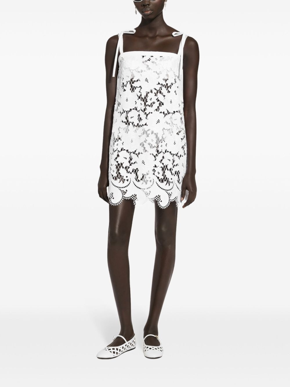 embroidered mesh minidress - 2