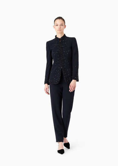 GIORGIO ARMANI Crystal-embroidered stretch cady jacket outlook