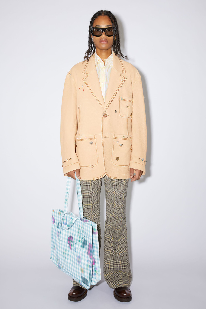 Logo shoulder tote bag - White/green 3