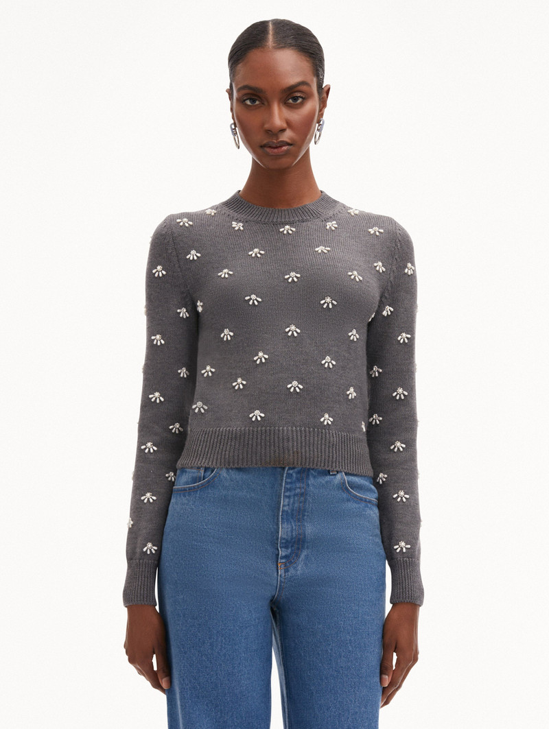 Oscar de la Renta PEARL CABOCHON PULLOVER outlook