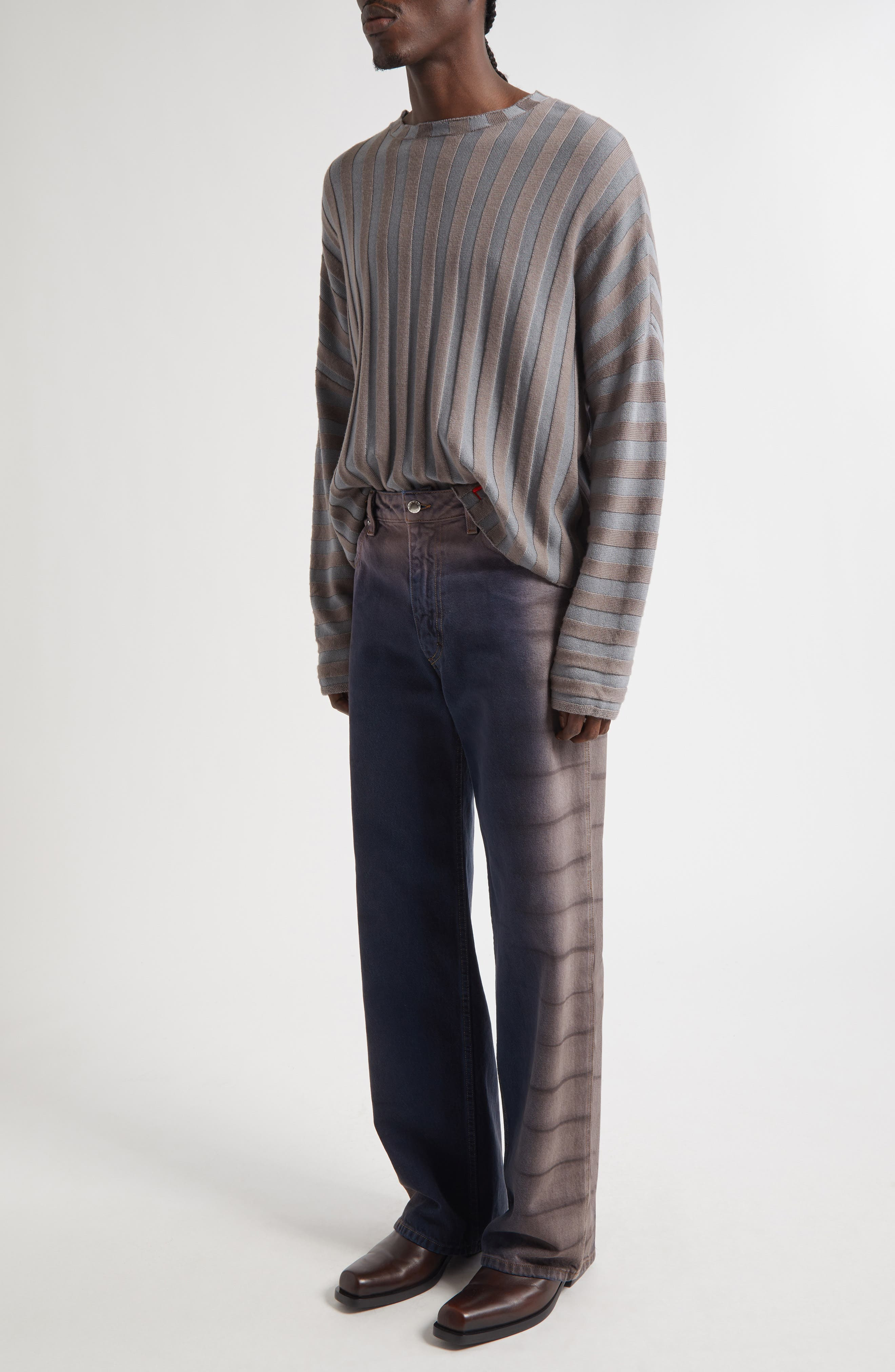 Eckhaus Latta Gender Inclusive Wide Leg Jeans in Wrinkle at Nordstrom - 3