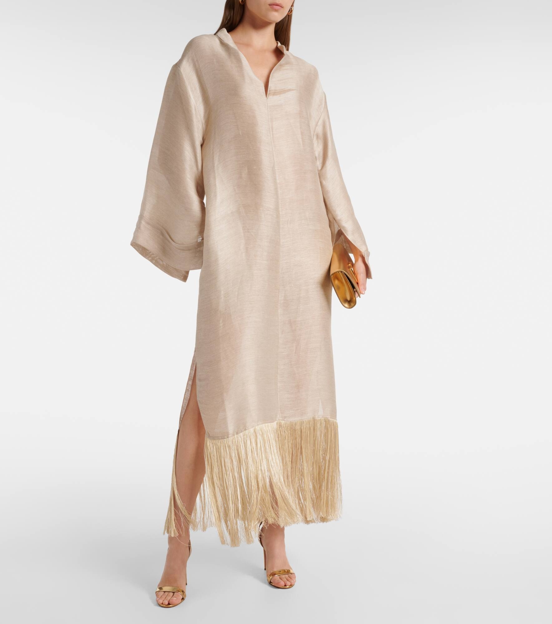 Tigris fringed linen-blend shift dress - 2