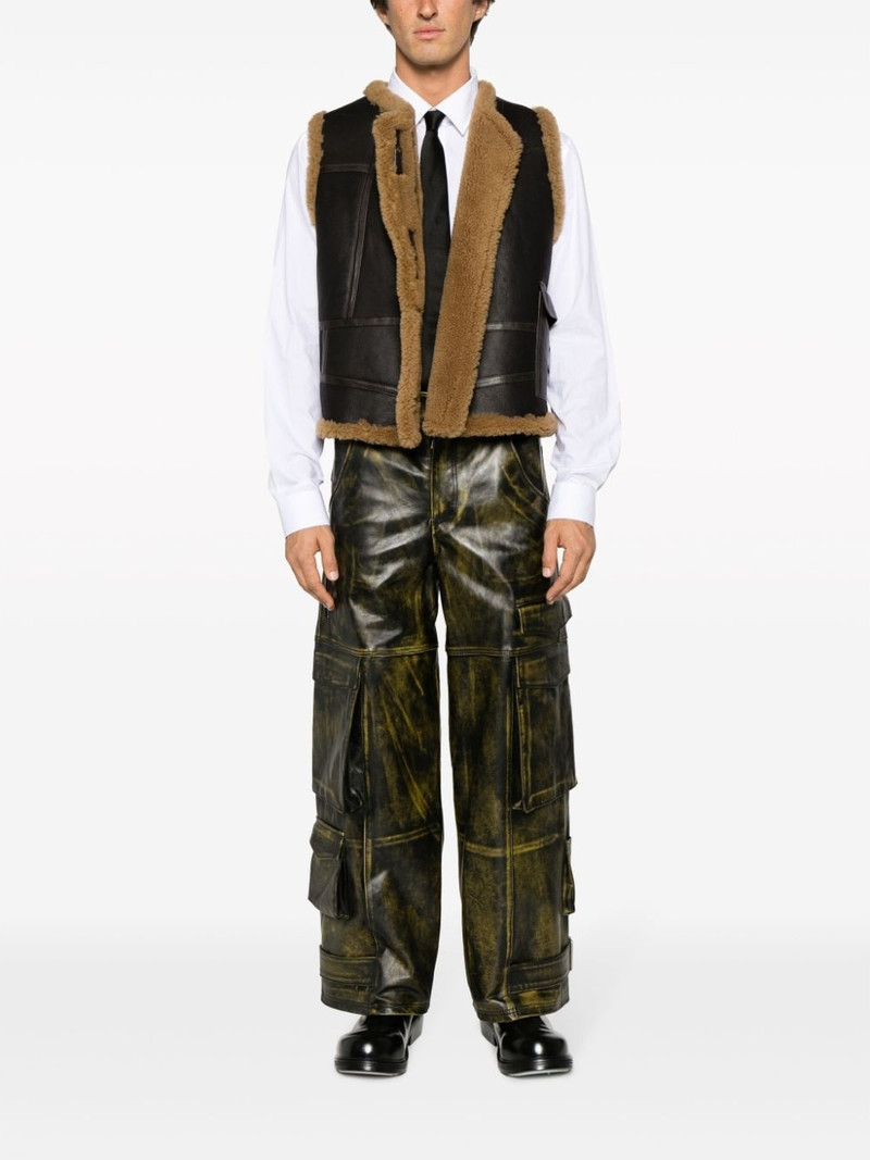 GCDS Rub-Off Ultracargo leather trousers outlook