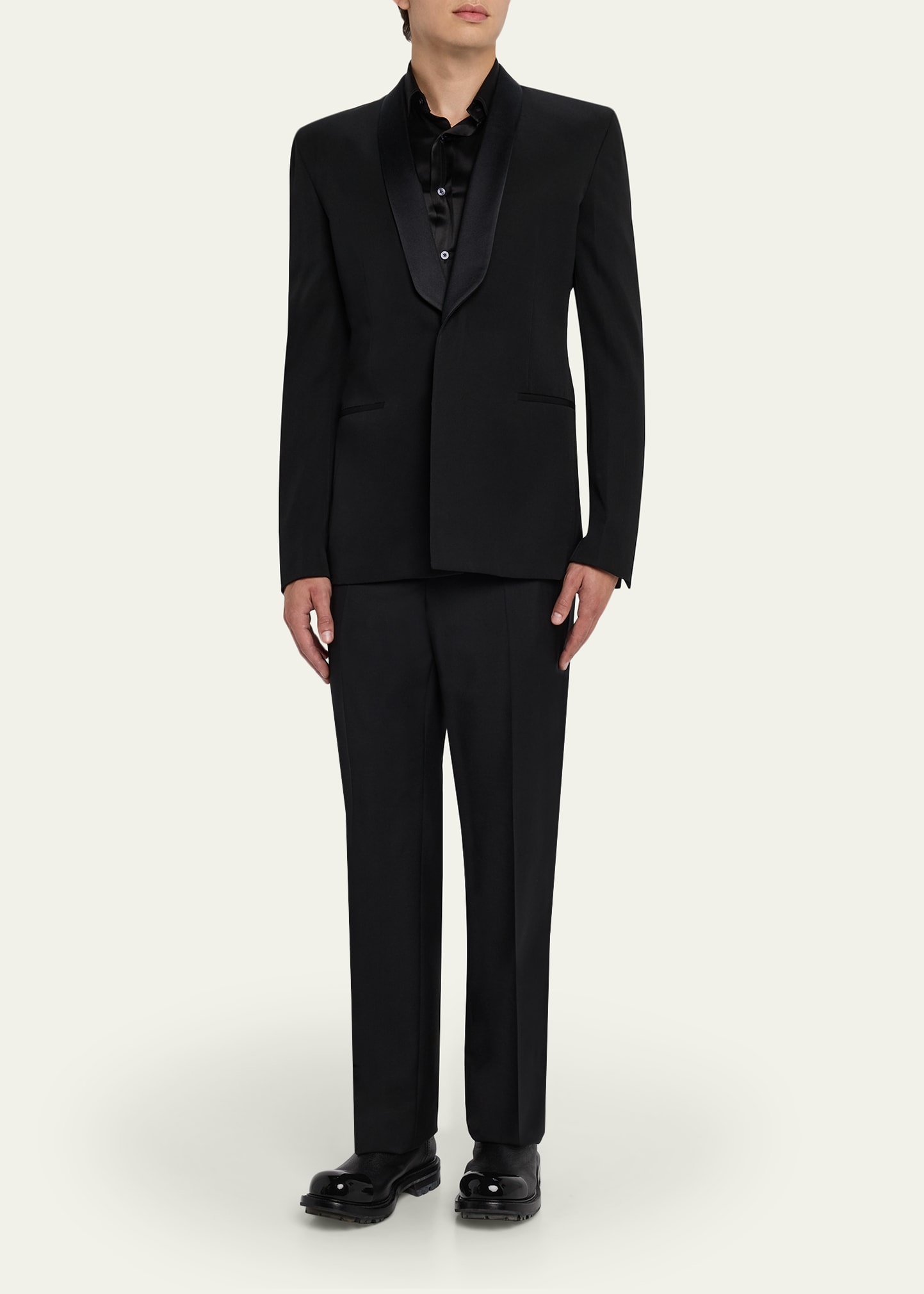 Men's Wool and Mohair Classic Fit Formal Trousers - 2