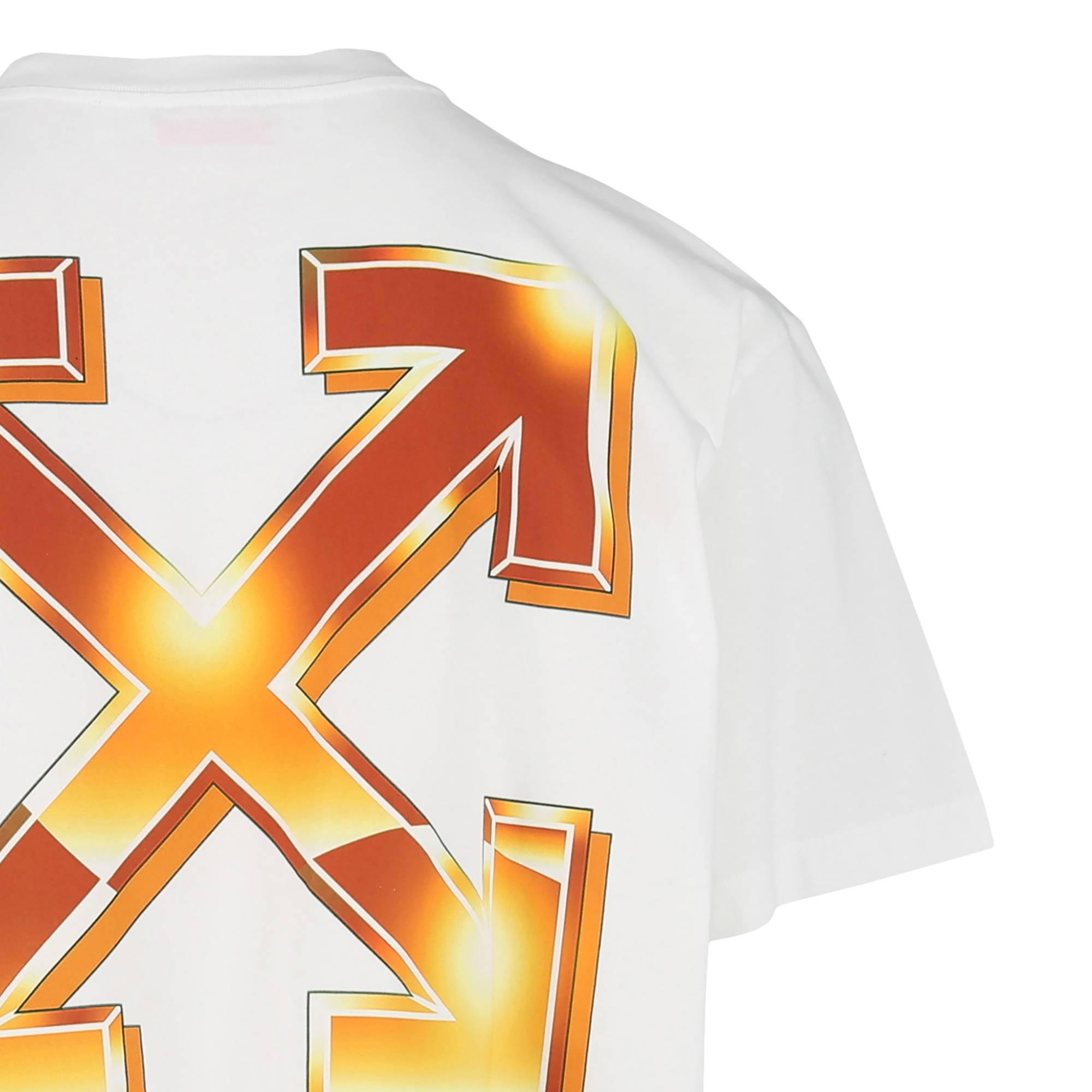 Off-White Arrows Print Crewneck Tee 'White/Orange' - 3