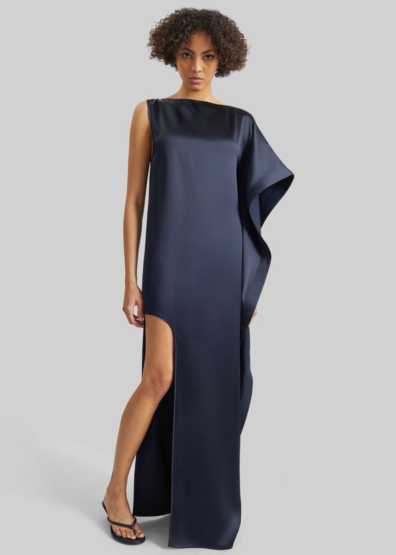 Bevza Asymmetric Maxi Dress - Dark Ink Navy 1