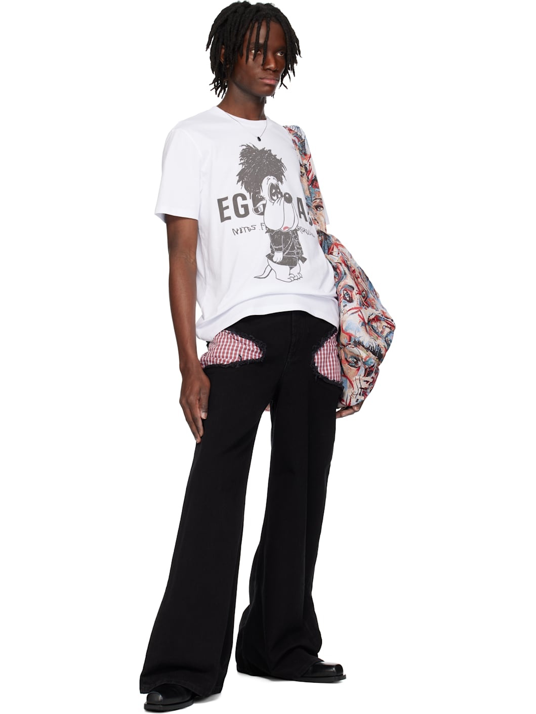 【関税込み】EGONlab ブラック Openwork ジーンズ EGONLAB Black Openwork Jeans | REVERSIBLE