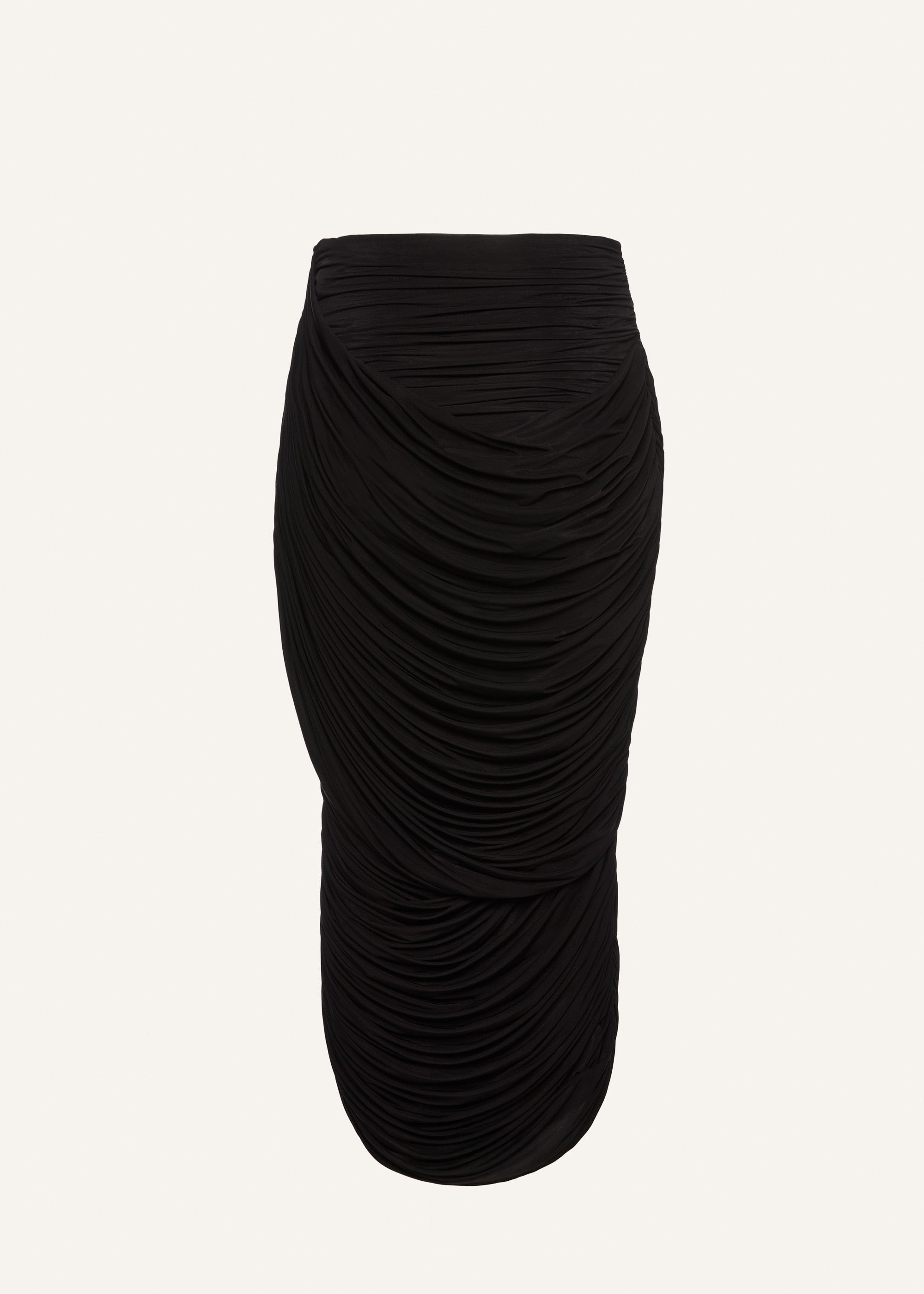 Draped midi skirt in black - 2