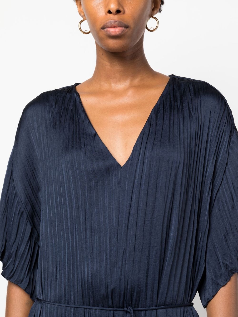 plissé tie-waist dress - 5