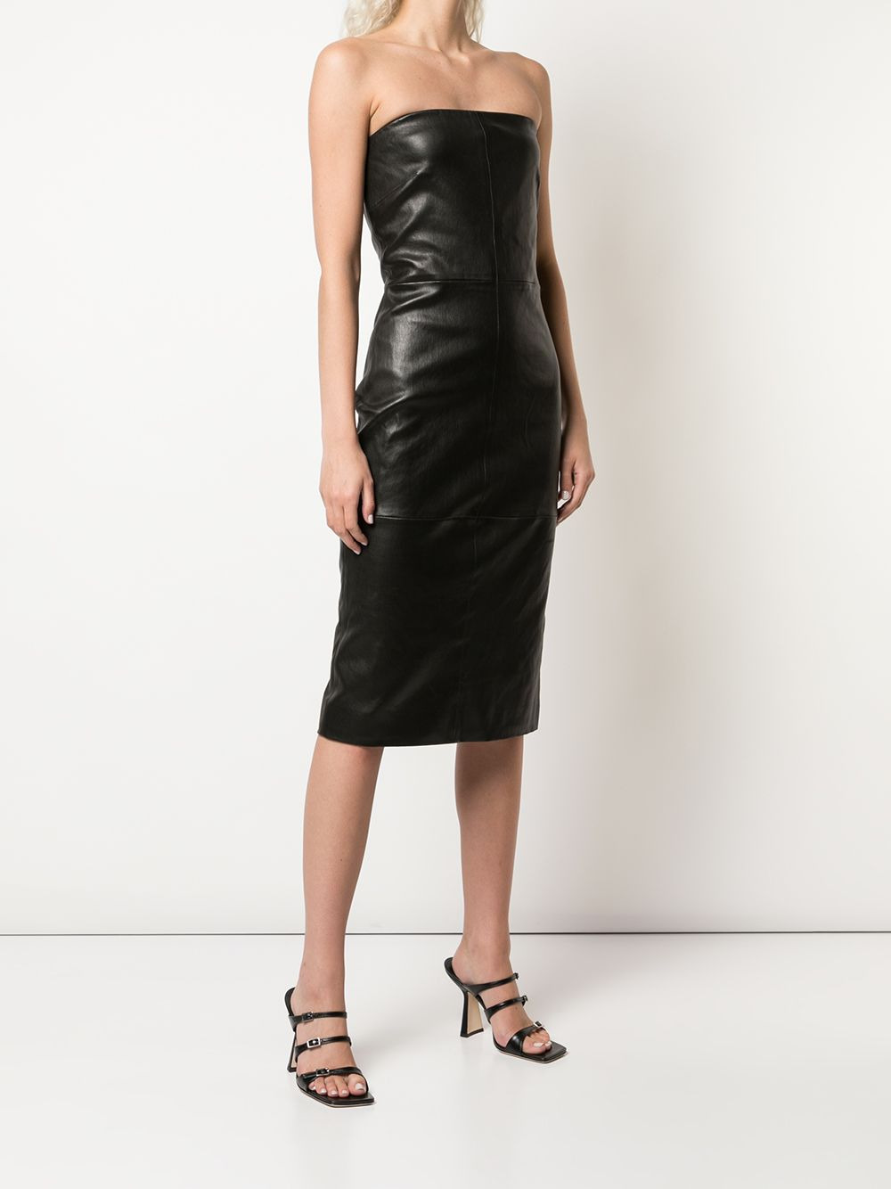 leather fitted dress - 3