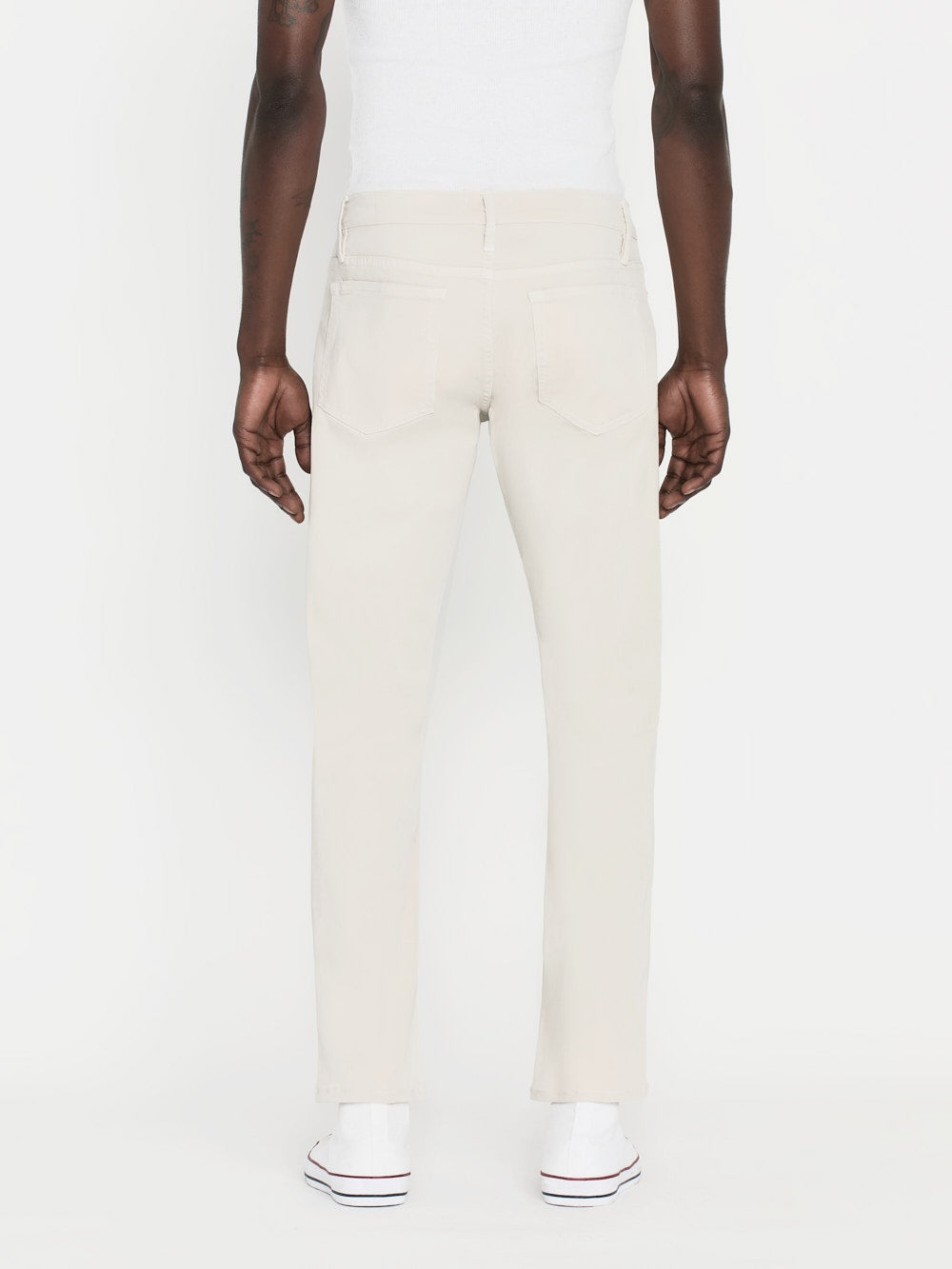 L'Homme Slim Brushed Twill in Milk Beige - 5