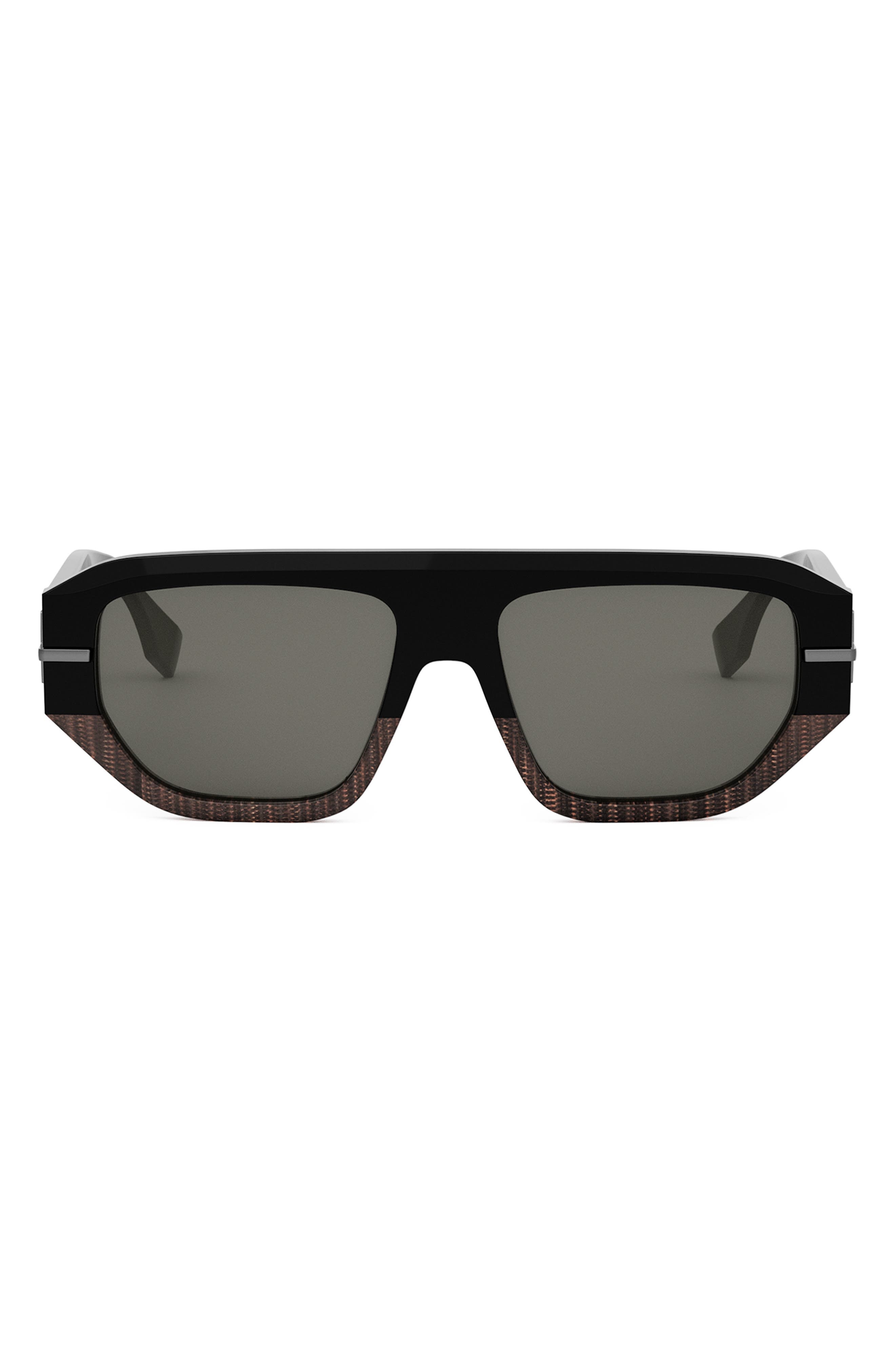 'Fendigraphy 54mm Geometric Sunglasses in Black/Other /Smoke at Nordstrom - 1