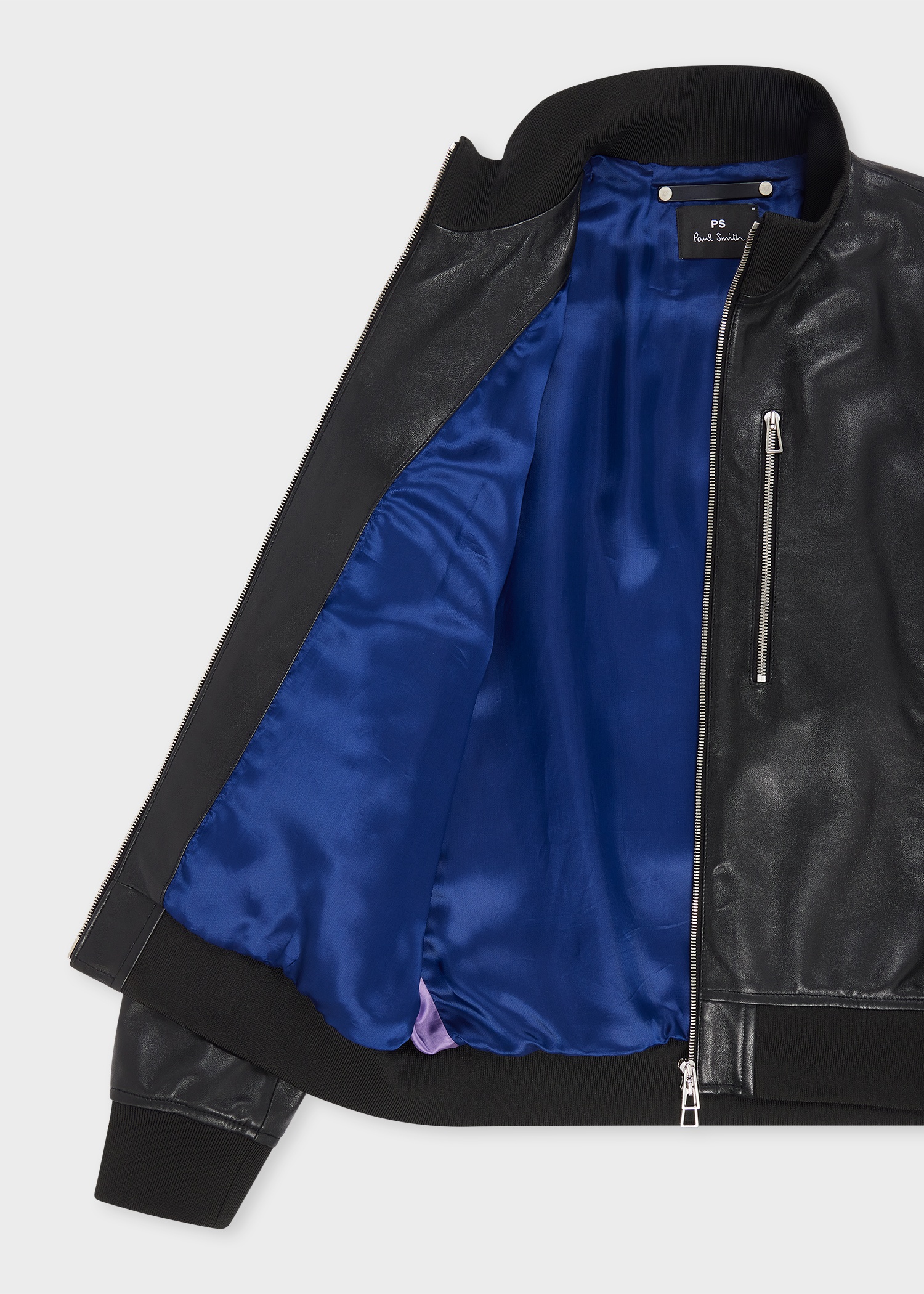 Leather Black Bomber Jacket - 4