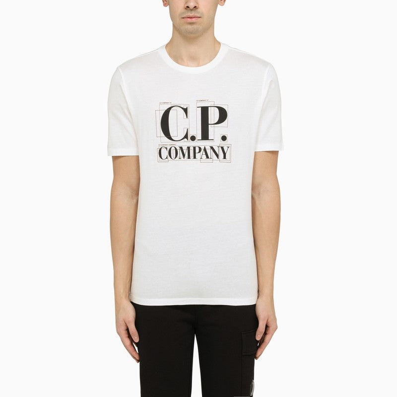 C.P. Company White T-Shirt With Logo Print On The Front Men - 1