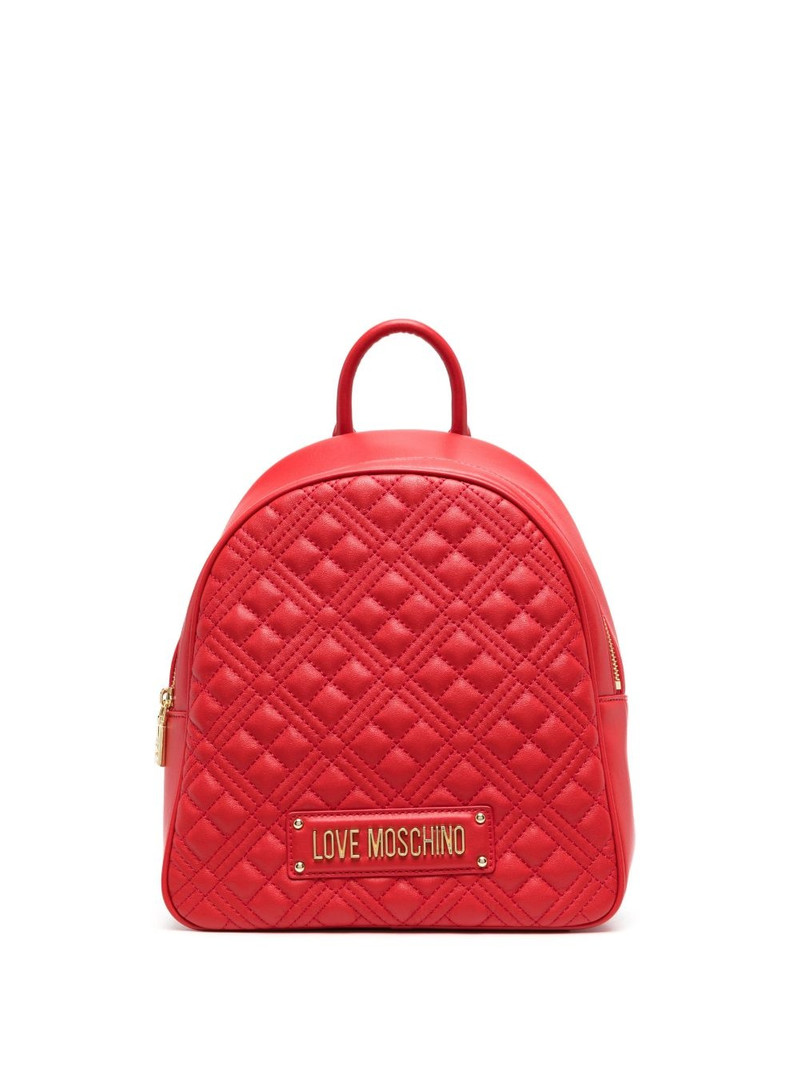 quilted logo-plaque backpack 1