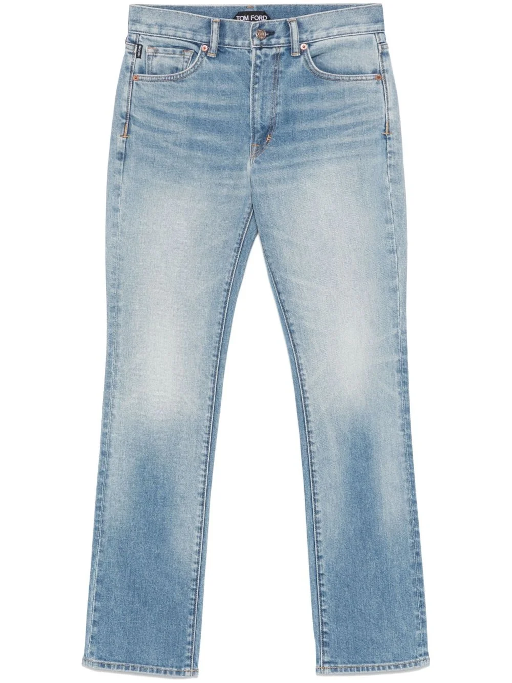 logo-patch tapered jeans - 1