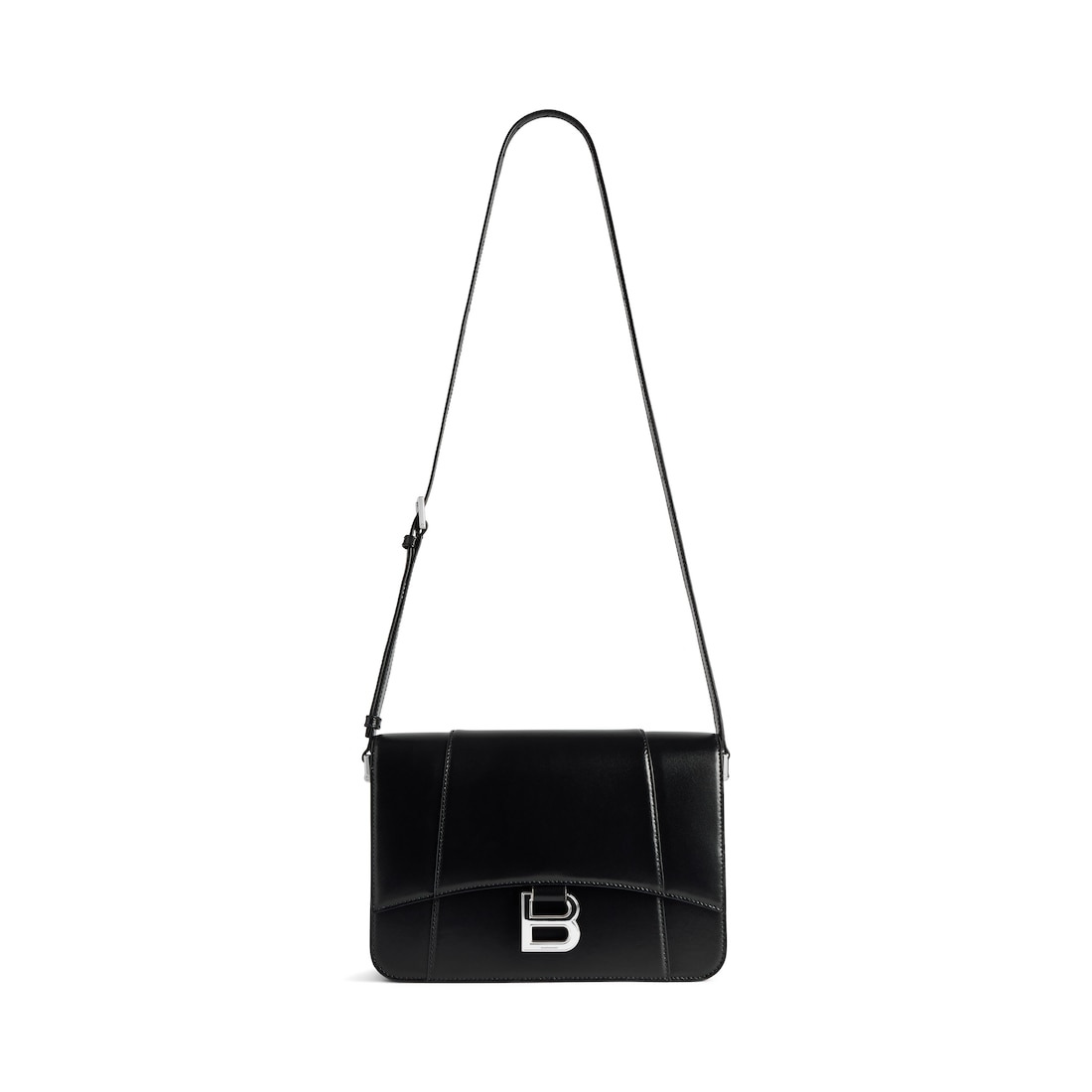 Women's Hourglass Medium Flap Bag in Black - 1
