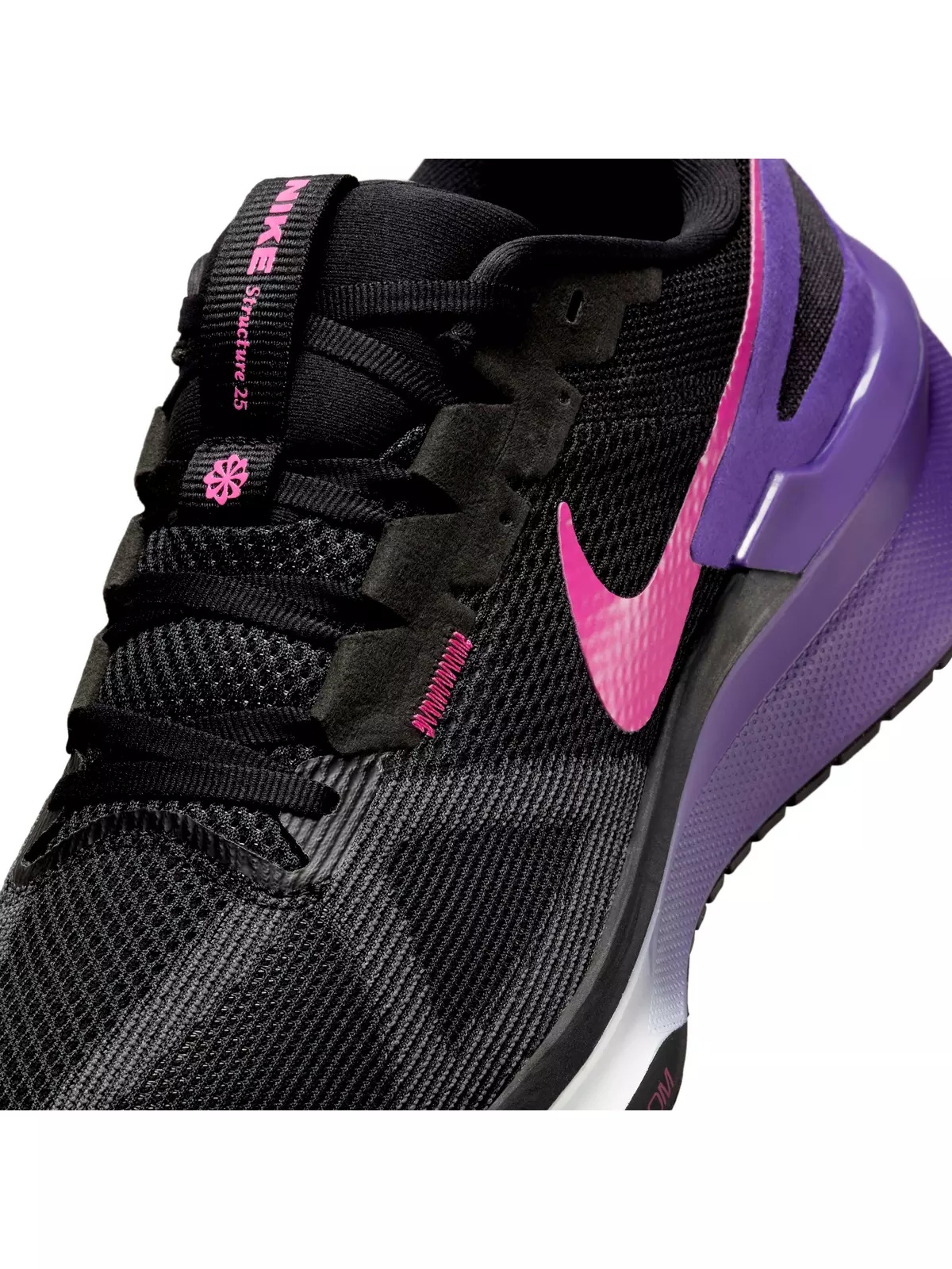 Structure 25 "Black/Anthracite/Field Purple/Laser Fuchsia" Men's Running Shoe - 7