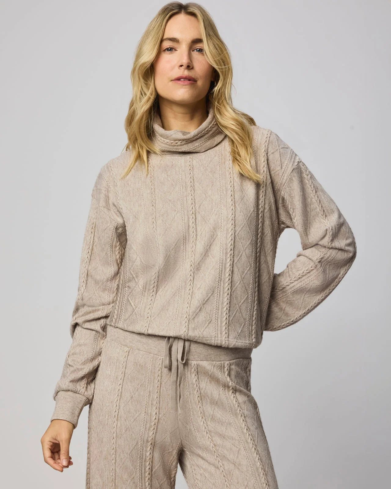 Cable Lounge Turtleneck Top - 1