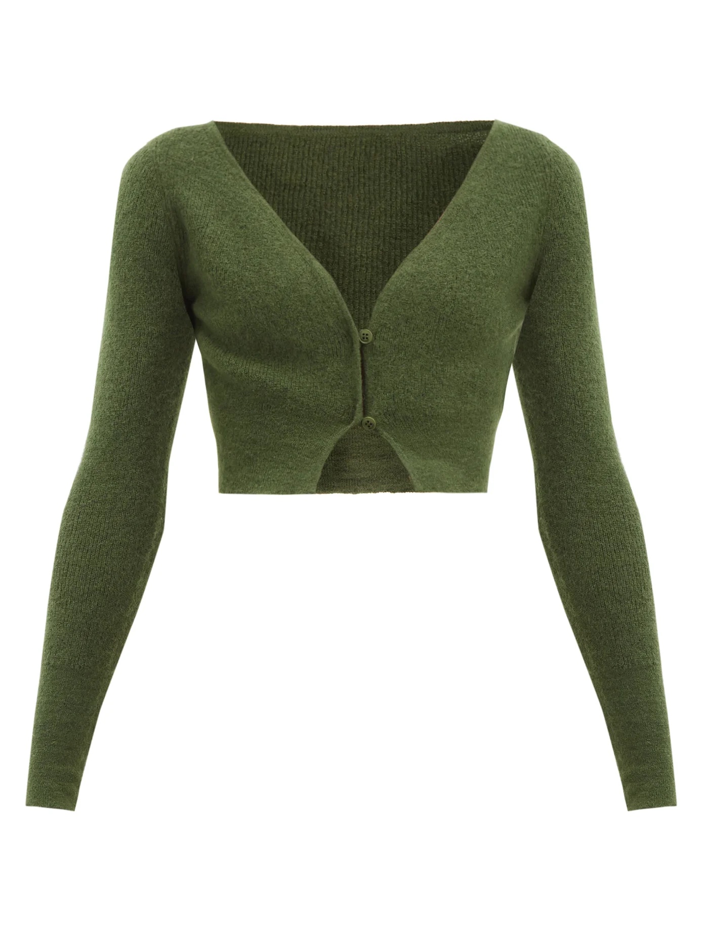 Alzou mohair-blend cropped cardigan - 1