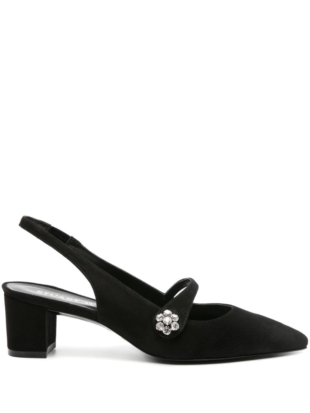 Crystal Fleur 55mm leather pumps - 1